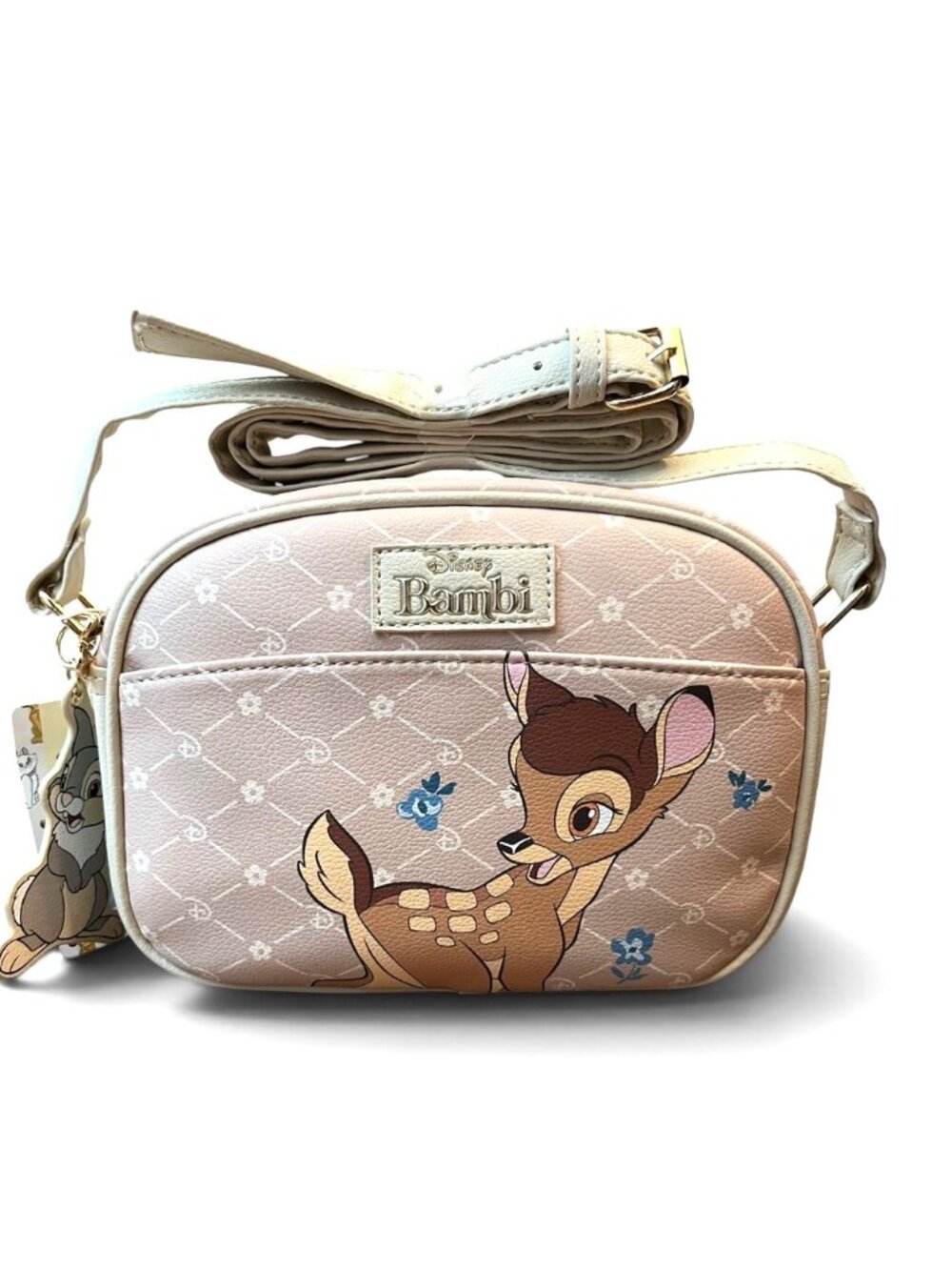 Primark Disney Bambi Faux Leather Camera Bag Crossbody Purse Thumper Charm NWT